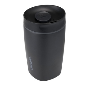 Owala SmoothSip Slider Travel Mug in Very Very Dark, 12oz matte black insulated stainless steel cup with sliding lid closure
