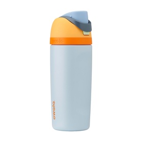 Owala FreeSip&reg; Water Bottle Day Dreams 16oz in pale blue with orange and grey lid, featuring carry loop and FreeSip spout with built-in straw.