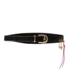 Charm Detail Leather Belt