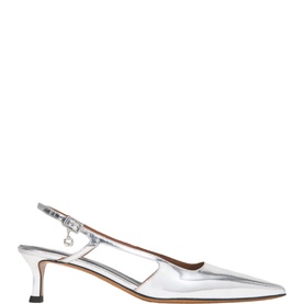 Slingback Metallic Pumps