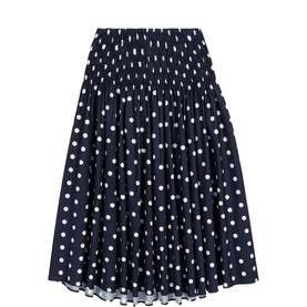Polka Dot Smocked Skirt