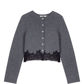 Lace Trim Knitted Two-Piece Twinset