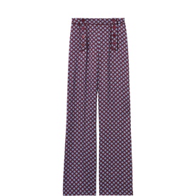 Printed Satin Sailor Trousers