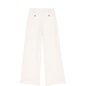 Tweed High-Rise Wide Leg Trousers