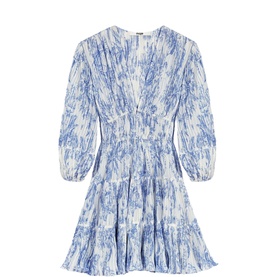 Floral Tiered Pleated Dress