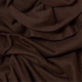 Claude Pierlot brown ribbed knit fabric detail, close-up texture shot showing drape and weave structure