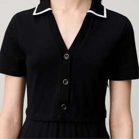 Trompe-L'&oelig;il Pleated Dress