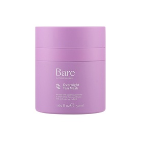 Bare by Vogue Overnight Tan Mask in a lilac cylindrical jar, 50ml gradual self-tan formula