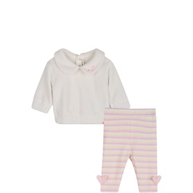 Two-Piece Sweater & Striped Leggings Set