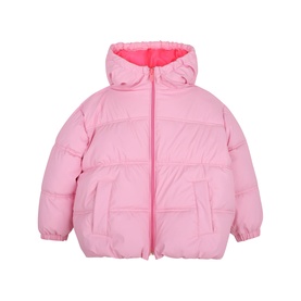Billy Blush children's Love Potion pink padded hooded puffer coat with zip fastening and quilted panels