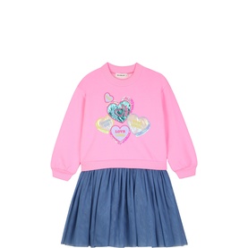 Heart Mini Mesh Flared Dress