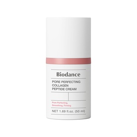 Biodance Pore Perfecting Collagen Peptide Cream, 50ml white and pink cylindrical jar with minimalist label