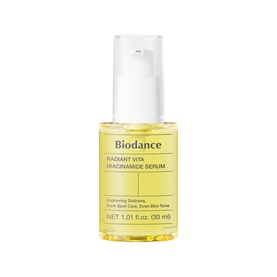Biodance Radiant Vita Niacinamide Serum in a yellow-labelled pump bottle, 30ml