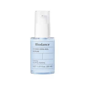 Biodance Hydro Cera-Nol Serum in a clear blue pump bottle, 30ml