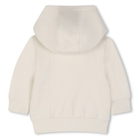 Boss Kids New Beige baby hoodie, rear view showing hood and seam detailing, part of a 3-piece set