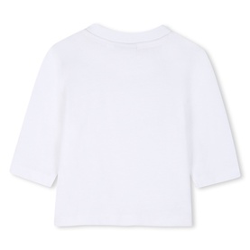 Boss Kids baby 3-piece set, new beige long-sleeve top, rear view showing clean finish and relaxed fit