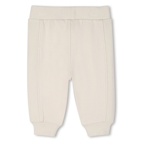 Boss Kids baby jogger trousers in new beige, part of a 3-piece set, with elasticated waist and ribbed cuffs