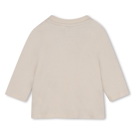 Boss Kids Baby green long-sleeve top, back view, soft ribbed fabric, crew neck, part of a 3-piece set