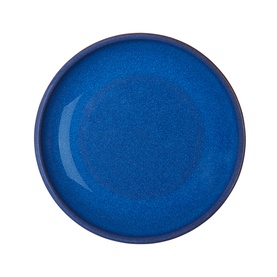 Denby Medium Nesting Bowl in blue stoneware with reactive speckled glaze finish, viewed from above