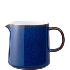 Denby Medium Jug in blue reactive glaze stoneware with handle, white interior rim detail and classic pour spout