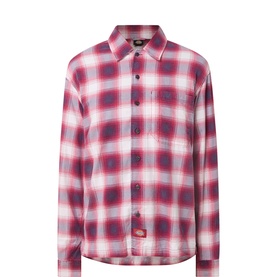 Dickies Deep Claret plaid casual shirt with button-front, chest pocket, and classic collar in cotton-viscose blend