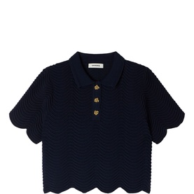 Decorative Knit Polo Shirt