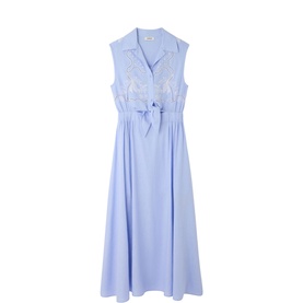 Embroidered Tie Dress