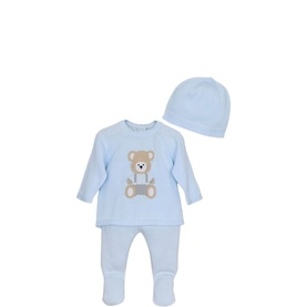 Marco Knitted Teddy Top, Leggings, & Hat Three-Piece Set