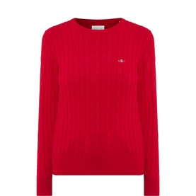 Shield Logo Cable Knit Sweater