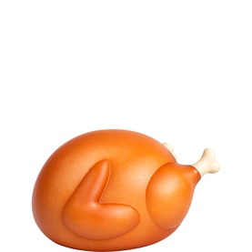 Keycraft The Big Squij roast chicken-shaped brown squeezable sensory toy with drumstick detail