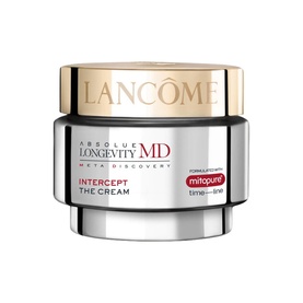 Lanc&ocirc;me Absolue Longevity Intercept Cream in a silver and gold jar with branded label, day/night facial moisturiser