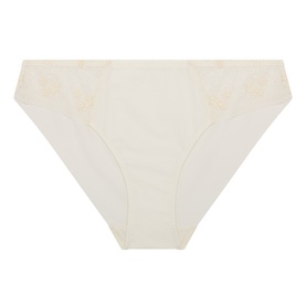 Simone Perele brief in Natural 030, cream tone with delicate floral lace panel detail at front, smooth stretch fabric