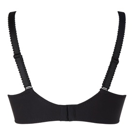 Simone Perele Instant Embroidered Full Cup Bra in Black, showing ballet back, adjustable multiway straps and underwired silhouette.