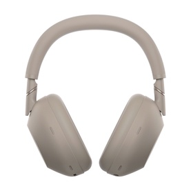 Sony WH1000 Mark 6 Noise Cancelling Bluetooth Over-Ear Headphones in cream, padded ear cups and adjustable headband
