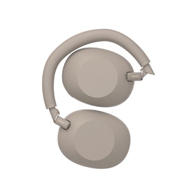 Sony WH1000 Mark 6 Noise Cancelling Bluetooth Over Ear Headphones in cream, padded ear cups with adjustable headband