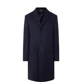 Single-Breasted Short Wool Coat
