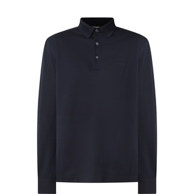 Logo Piqu&eacute; Long-Sleeved Polo Shirt