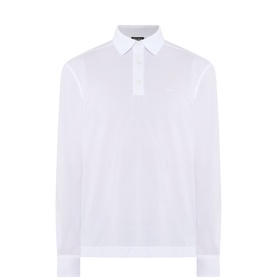 Logo Piqu&eacute; Long-Sleeved Polo Shirt