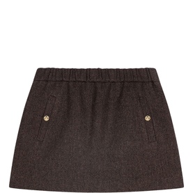 Herringbone Mini Flared Skirt