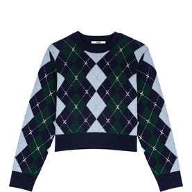Embellished Checked Sweater