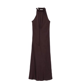Beril Printed Neck Tie Slip Dress