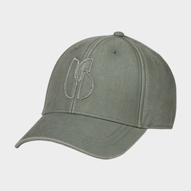 Bash green baseball cap with tonal embroidered logo detail and structured curved brim