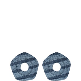 Eufy X10 Pro Omni Mopping Cloths in multi-tone blue, pentagon-shaped microfibre pads with central hole, pack of two