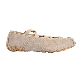 Adidas ballet flat in Magic Beige suede with crossover elastic strap and textured rubber sole