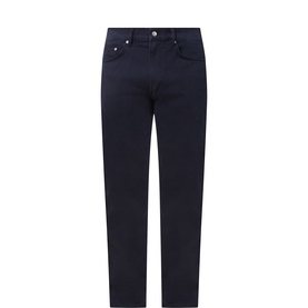 Gant Evening Blue casual trousers in cotton-elastane, five-pocket design with silver-tone button fastening, straight leg fit