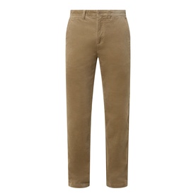 Gant light taupe cotton chino trousers with belt loops, slash pockets, and a straight-leg cut