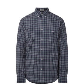 Gant Reg Shirt in Evening Blue check, 100% cotton, button-down collar with chest pocket, long sleeves