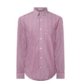 Striped Shield Logo Casual Shirt