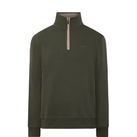 Sacker Ribbed Logo Half-Zip Sweatshirt