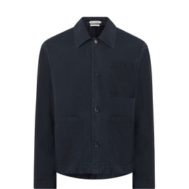 Herringbone Patch-Pocket Utility Jacket